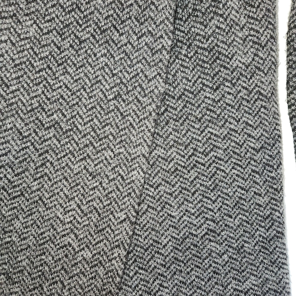Tahari Wool Blend Open Front Longline Cardigan Size S Black & Gray Cross Front - Picture 5 of 13
